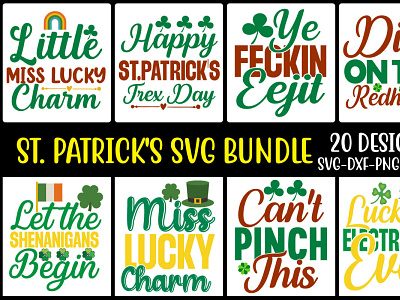 St. Patrick's SVG Bundle 3d animation graphic design logo luck with shamrock svg motion graphics ui