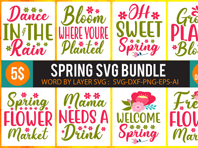 Spring Svg Bundle 3d animation graphic design logo motion graphics ui