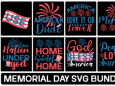 MEMORIAL DAY SVG BUNDLE 3d animation branding graphic design logo memorial day design motion graphics ui