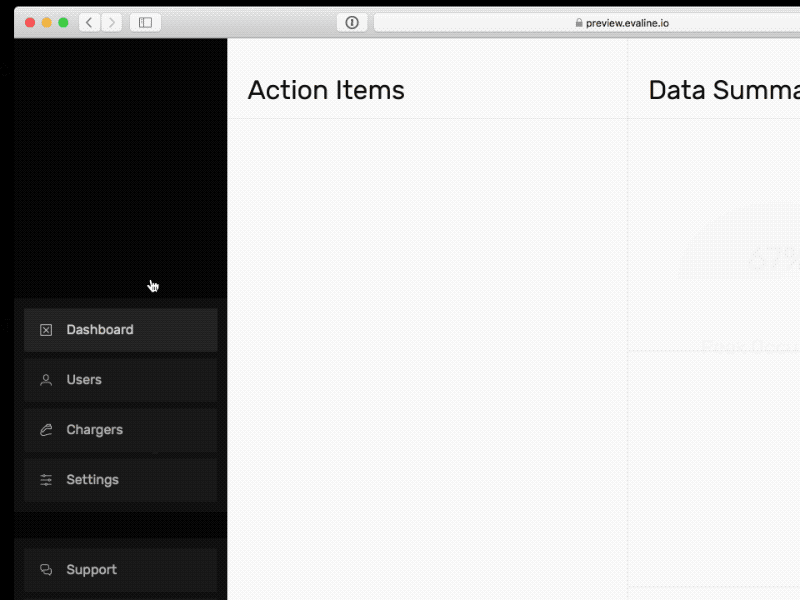 Action Items admin chargers dashboard todo