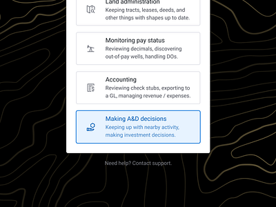 User onboarding flow