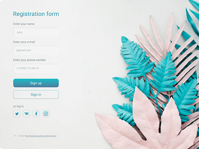 Registration form