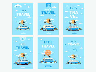 Banners about travel