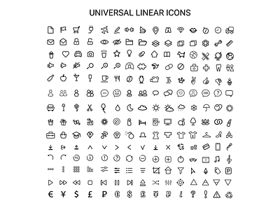 Universal linear icons design flat icon set ui universal linear icons universal linear icons ux vector