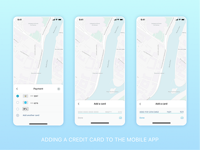 Mobile app frames about payments and credit cards creditcard map mapbox mobile mobile app pay payment ui ux