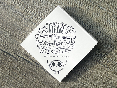 Hi Friends! calligraphy character creature cute hand drawn hand lettering handlettering illustration lettering monster type typography