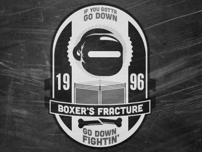 Boxer's Fracture badge bone boxer fighting glove logo metal