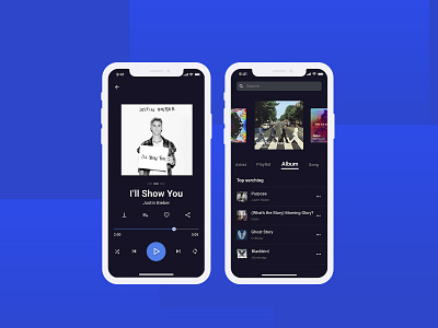 Music Player - Daily UI #009 clean ui daily ui dark mode music app music player ui ui ux ui design ui designer uidesign uiux user interface design