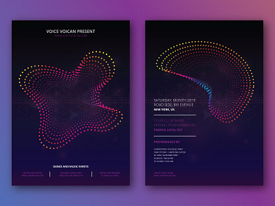 Music Poster Template with Abstract Shape Background