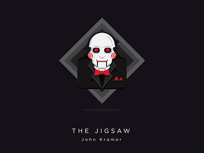 John Kramer "Jigsaw" character icon illustration jigsaw vector