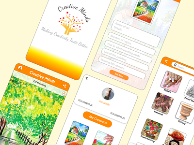 Creative Minds Mobile App application art auction commerce creativity ui