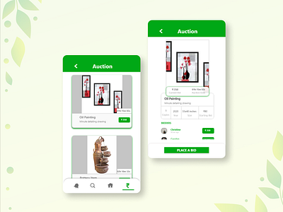 Art Auction Mobile App art auction commerce illustration ui