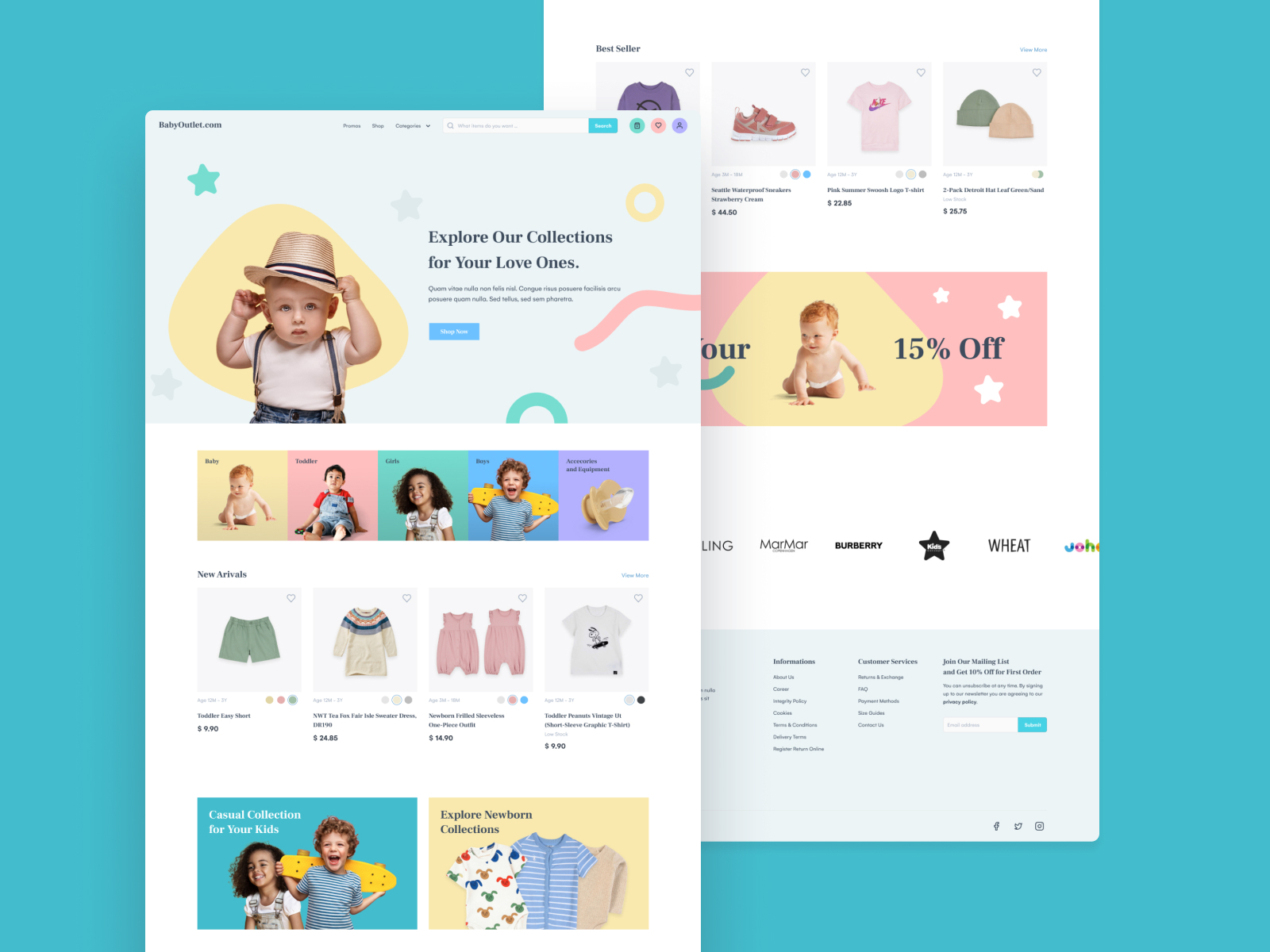 Landing Page for Baby Shop Ecommerce by Bayu Wiranagara on Dribbble