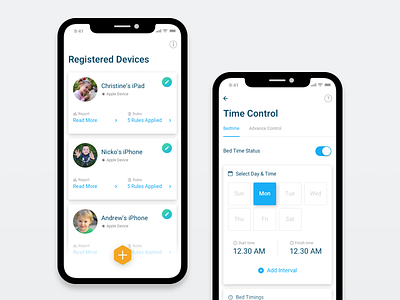 Light Theme Controlling Devices App clean dashboard ios iphone x landing page parenting ui ux