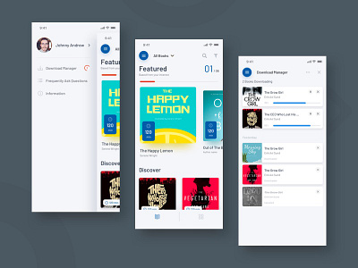 Audiobooks App audiobook dashboard ebook ios iphone x mobile app ui design ux design