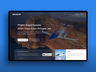 Private Jet Rent - Website branding design jet plane travel typography ui ui design ux ux design website