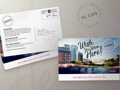 Wish you were here | Memorial University campus illustration memorial newfoundland postcard student university