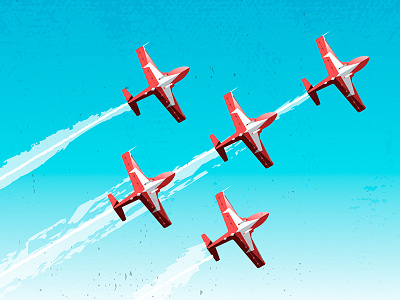 CF Snowbirds in Conception Bay South air show airforce airplane clouds illustration jet jets military rcaf sky snowbirds