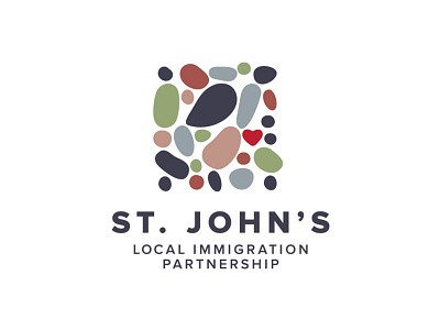 St. John's Local Immigration Partnership Logo atlantic beach rocks branding canada diverse heart immigration logo welcome