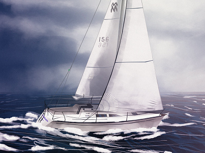 Bhreagh Part I boat illustraion ocean sail sailboat sailing sea vessel waves