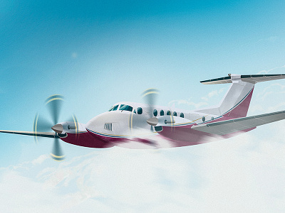 King Air B200 aircraft airplane aviation charter illustration private jet