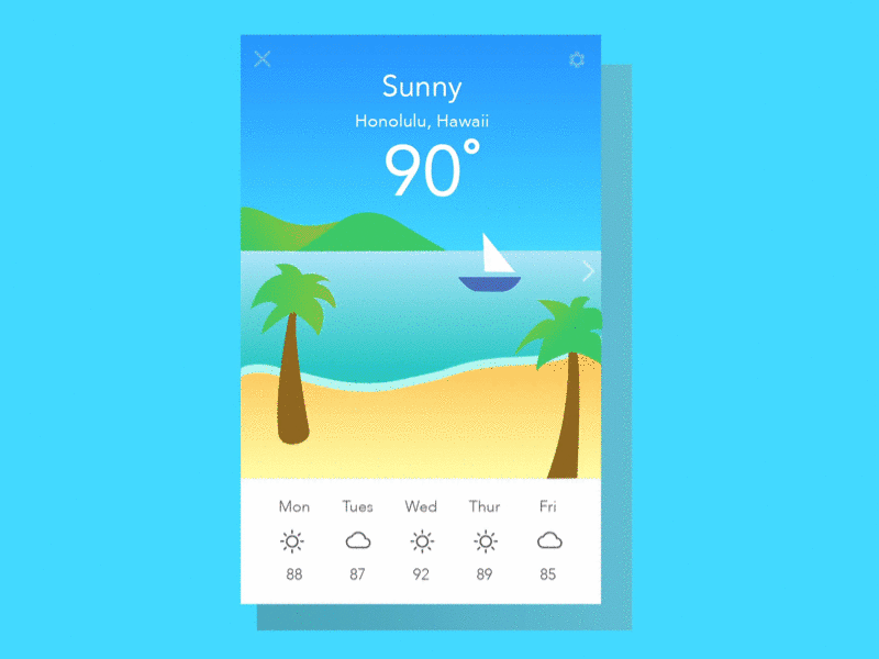 Weather widget (exploring animation) animated app chicago clear colorado gif hawaii skies sunny thunderstorms weather