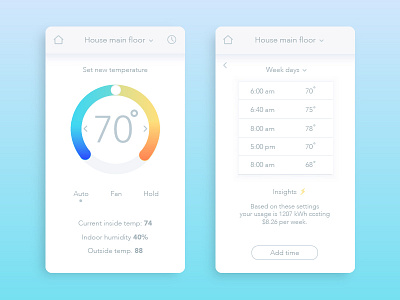 Daily UI challenge #07 — Settings app challenge daily interface settings temperature thermostat ui