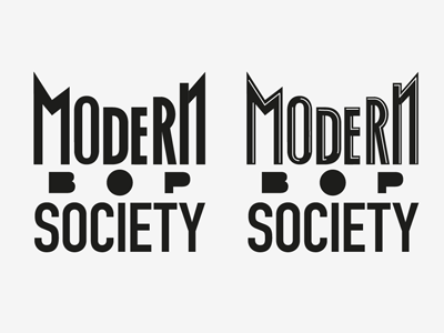 modern bop society bop logo modern type