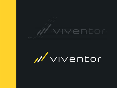 Viventor Logo branding design grid line logo process typography