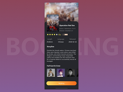 Booking Page app booking design movie sketch ui ux