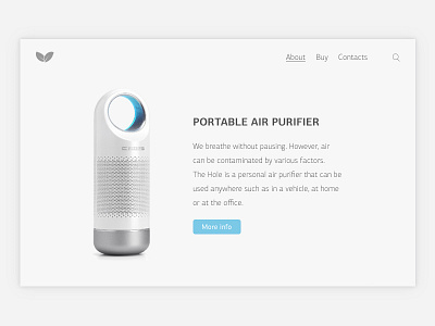 Portable Air Purifier air clean minimal product simple ui web