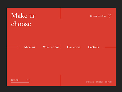 Menu concept agency clean creative design page web