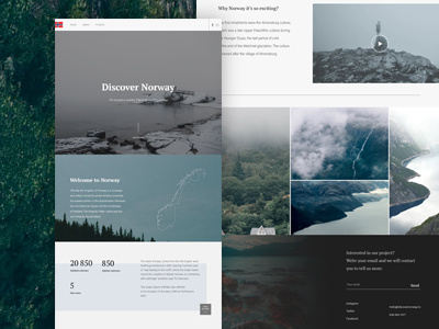 Discover Norway concept clean concept minimal norway travel ui ux web website