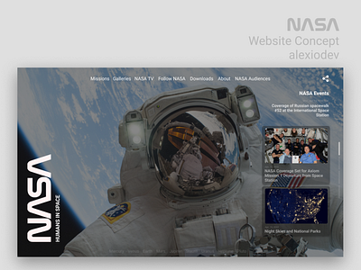 NASA Webste Concept design graphic design ui ux