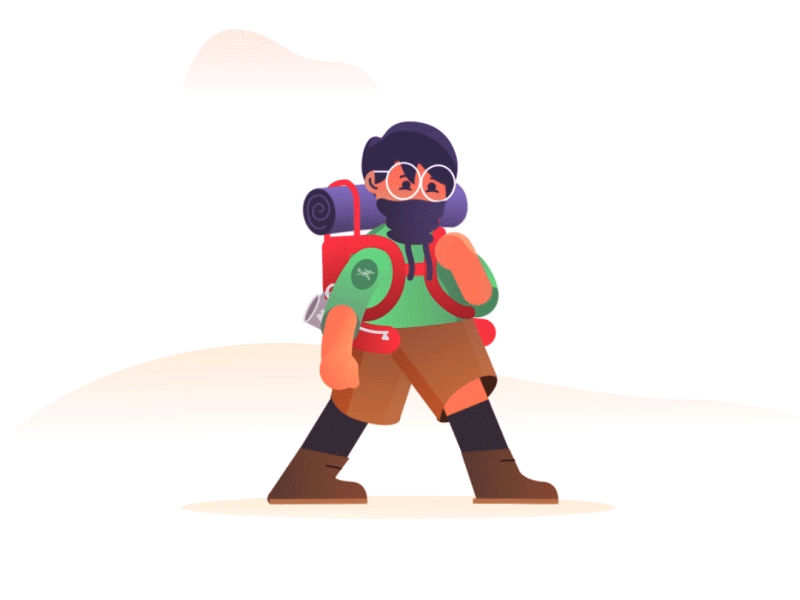 Wilderness Explorer 2d after effects animation boy character character design cycle explore forest gif hike hiking illustration loop vector walk walk cycle