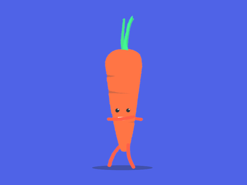 Confident Carrot 2d carrot character confident cycle gif loop orange veg vegetable walk