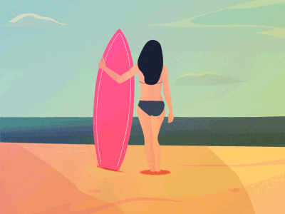 Surfer beach bikini gif ocean sport surf surfboard surfer waves woman