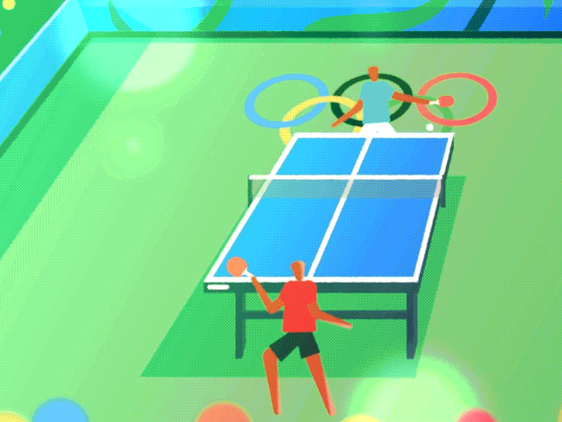 Table Tennis 2d aftereffects character crowd gif illustration illustrator loop olympics sport stadium table tennis tennis vector