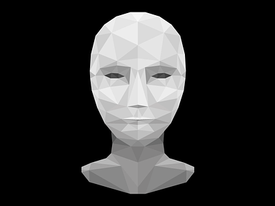 Face black and white face geometry vector