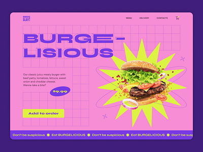Fast food delivery concept burger design makeevaflchallenge makeevaflchallenge10 page ui web