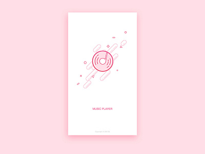 music player loading page line music pink
