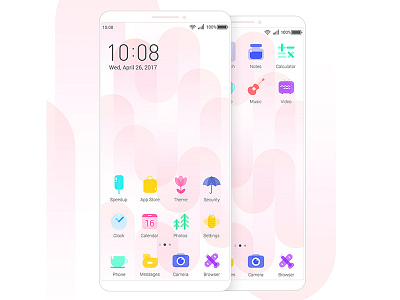Foldover theme4 icon pink wallpaper