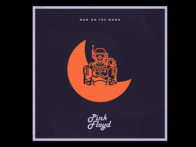 Man On The Moon | Album Art album art album cover digital art graphic design illustration illustrations minimal music pink floyd rock band