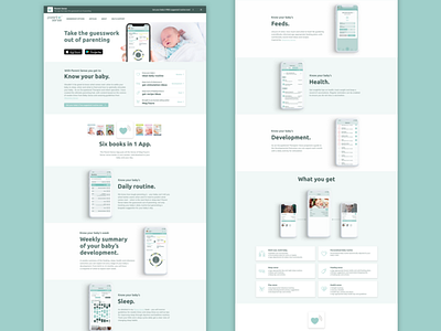 Parent Sense Landing Page baby app design parent sense parent sense parenting app ui user experience user interface ux web webdesign