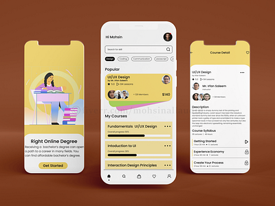 E-Learning Mobile App UI/UX Design - UI/UX Project by Mohsin Allaudin ...
