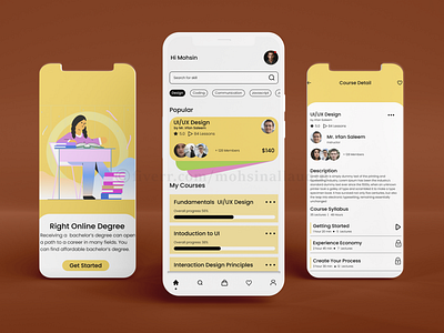 E-Learning Mobile App UI/UX Design - UI/UX Project