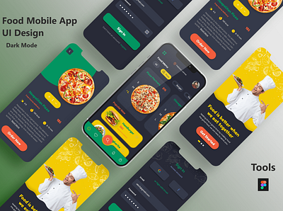Fast Food Mobile App | UI/UX Design | Dark Mode app appdesign design fastfood figma mobileapp mobiledesign ui uiapp uidesign uiux ux uxapp uxdesign
