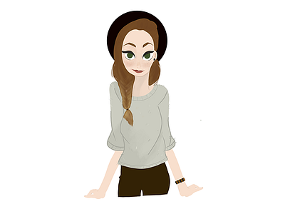 Girl In A Hat art avatar cartoon character girl illustration illustrator