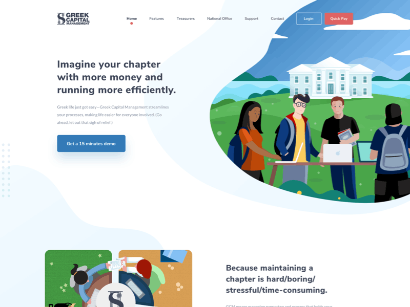 Landing Page animation app business cartoon chapter character clean demo finance illustration inspiration interface design landing landing page students ui ux vector