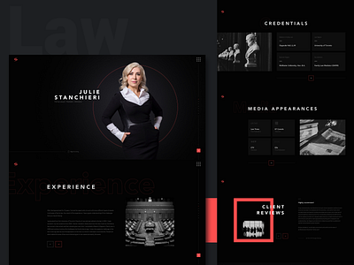 Landing Page for a Lawyer advocate bio dark divorce inspiration judge landing law law firm lawyer reviews scrolling ui ux